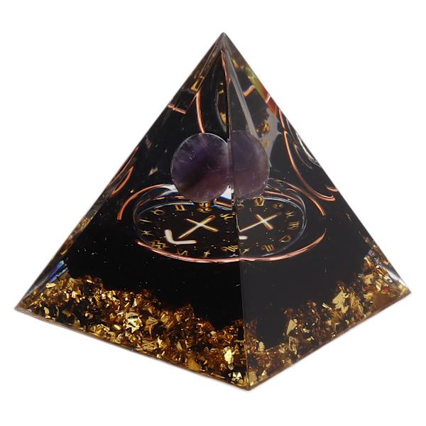 5 cm Orgonitpyramid för positiv energihelande Kristallpyramid Meditation Orgonitpyramid Chakra Zodiak Energigerator Skytten Type 5