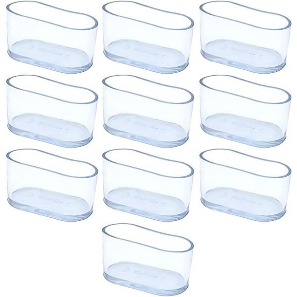10 stk. 25 x 50 mm Gennemsigtige Ovale Gummistolebensbeskyttere, Ridsefast PVC Stolebenshætter, Møbelpolstring, Bordfod P 25*50mm