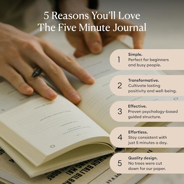 Intelligent Change: The Five Minute Journal - Daglig Taknemmelighedsjournal til Glæde, Mindfulness og Reflektion - Udateret Livsplanlægger
