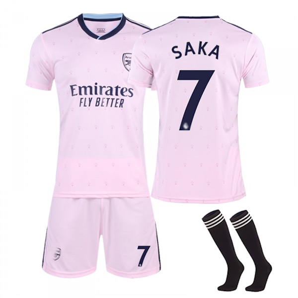 22-23 Arsenal 2 vieraspaita setti Lapset Aikuiset Jalkapallo Jalkapallopaita Trainin Paita Puku No.7 SAKA 20