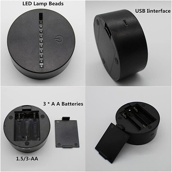 3DYYCX RGB USB 7/16 Farge Fjernkontroll Berøring Bryter 3D Lampe Tegneserie Anime Bungo Stray Dogs Edogawa Rampo Figur Soverom Innredning Nattelys Rom Skrivebord Led Lampe