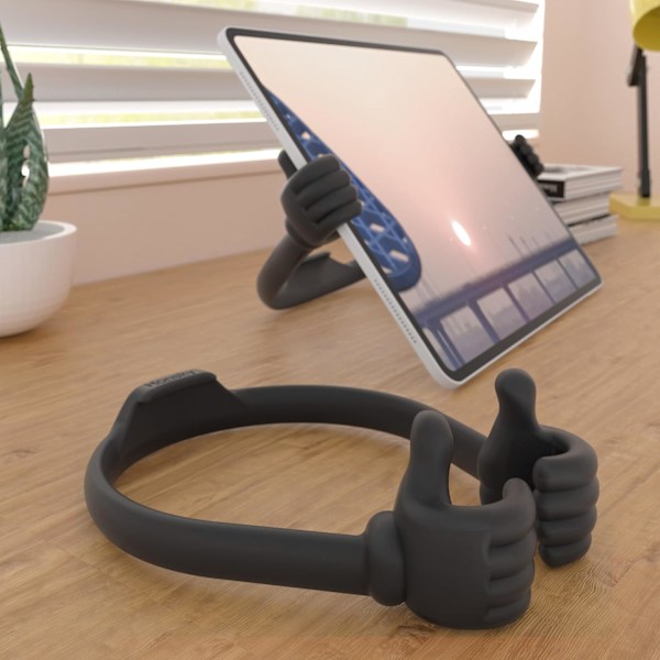 Thumbs Up 2-pakks nettbrettstativ, nettbrettstativholder for skrivebord, nettbrettstativ kompatibel med iPad-serien, Samsung Galaxy-faner Black/Black Plus