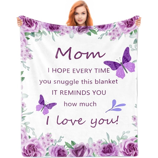 130*150cm Morsdagsgavepledd, Morsdagsgaver til mamma, Gave til mor fra datter sønn, Bursdagsgave til mor, 130*150cm