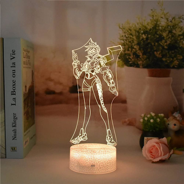 Game OW Tracer, LED Natlys, 3D Illusion Lys, USB Berøring/Fjernbetjening 16 Farver, Hjemmeindretning (Fjernbetjening med 16 farver)