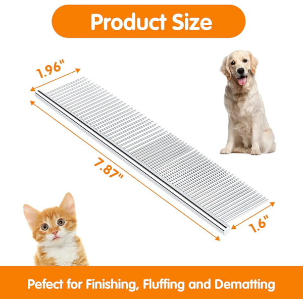 Pet Steel Grooming Tool Pudel Finishing Butter Kam 7 1/2-tums L