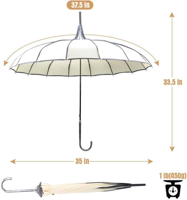 Pagoda Peak Old-fashioned Ingenuity Parasol (Elfenben) Ivory