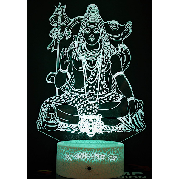 3D Illusionsnattlampa Lord Hanuman Staty Bästa Present Idé Diwali för Vänner & Familj - Snygg Hemmakontor Sovrums Dekoration med Trycksensor 16 Färger