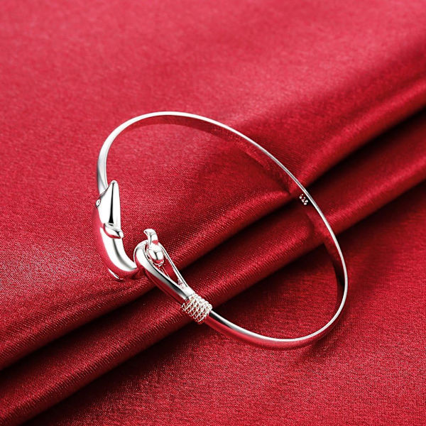 Muodin korut 925 Sterling hopea Delfiini rannekoru