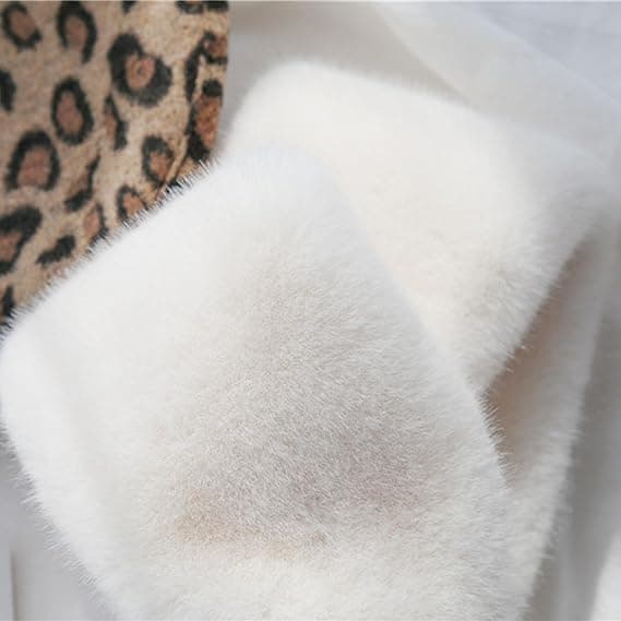 Dames Faux Fur Krave Halsklæde Vinter Halsvarmer Shrug Modet Halsklæde til Forår Efterår White