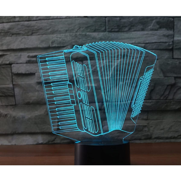 3D Akkordeon Fjernkontroll 16 Farger Nattelysbilder Illusions Akryl LED Bord Nattbord Lampe Barn Soverom Skrivebord Dekor Bursdagsgaver Leke for Barn