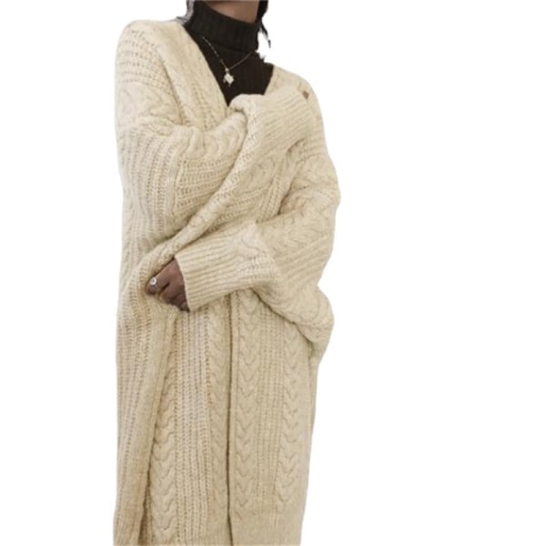 Womens Long Sleeve Cable Knit Long Cardigan Open Front Button Sweater Outerwear ， Long Sleeve Knit Sweater Open Front