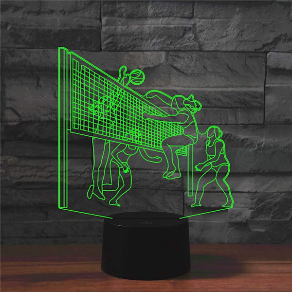 3D Play Ishockey Fjernkontroll 16 Farger Nattelysbilder Illusionsakryl LED Bord Nattbord Lampe Barn Soverom Skrivebord Dekor Bursdagsgaver Leke