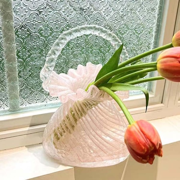 Glasvas i Handväska Form Blomvas Unik Blomvas Dekorativ