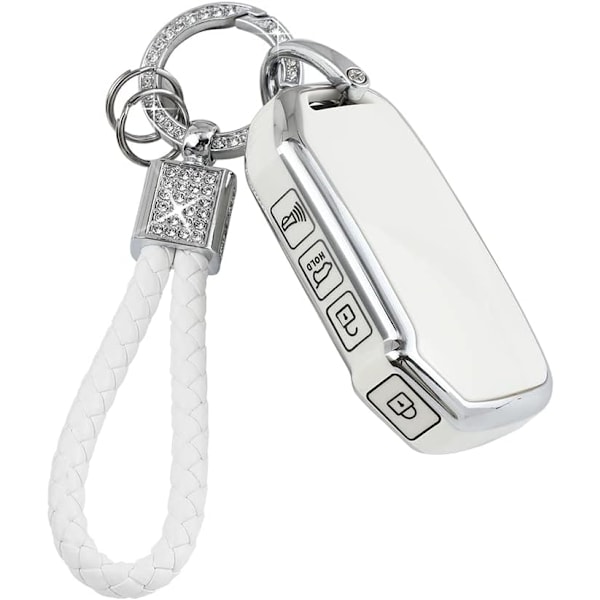 Nøglebeskyttelsescover til Kia Soul Forte Sportage Telluride EV6 tilbehør Girly Soft TPU Bil Smart Keys Shell Case Protector 4 Knapper Bling Nøglering