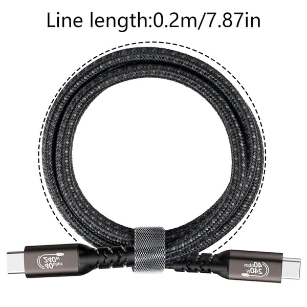 USB4-datakaapeli PD 240W 5A pikalataus USB-C–USB-C-kaapeli Thunderbolt-yhteensopiva 4 8K@60Hz-kaapeli USB-C 40Gbps 8K@60Hz 1M