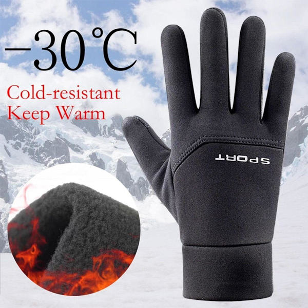 Vinterhansker for Kvinner og Menn Ski Snøhansker Liner Termisk Varme Berøringsskjerm, Passer for Løping, Sykling, Sykling, Fotturer, Kjøring