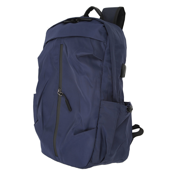 Man Ryggsäckar Lätt Laptop Business Resväska med USB Laddningsport för Skola Utomhus  Polyester Blue