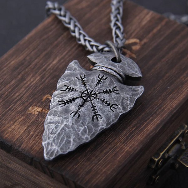 Vikinge Smykker, Antik Smedejernsfarvet Rustfrit Stål Vikinge Talisman Vedhæng Halskæde, Vikinge Smykker Gave til Mænd