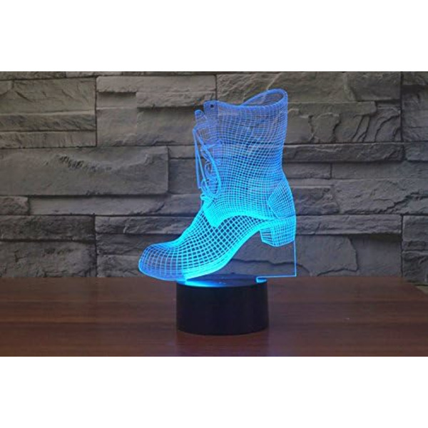 3D Stövlar Fjärrkontroll 16 Färger Nattlampor Illusion Akryl LED Bord Sänglampa Barn Sovrum Skrivbordsdekoration Födelsedagspresenter Leksak för Barn