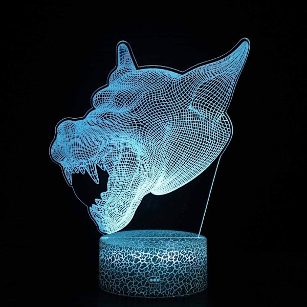 3D-ohjauslamppu Susi 6 Yövalo 3D-illuusiolamppu Lapsille, 7 Väriä Vaihtuu, Lastenhuoneen Sisustus Juhla- ja Syntymäpäivälahjoiksi Pojille ja Tytöille