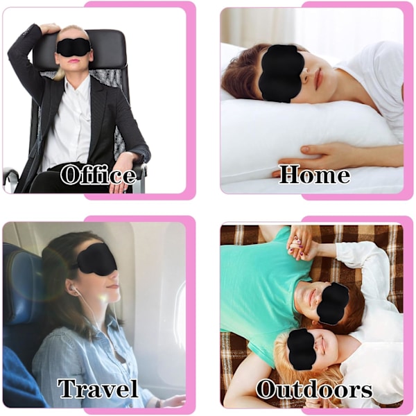 Sovmask, Cloud Sovmask för Sidosovare, Ljusblockerande 3D Ögonskugga, Sovmasker för Kvinnor Män, Mjuk Konturerad Svamp B