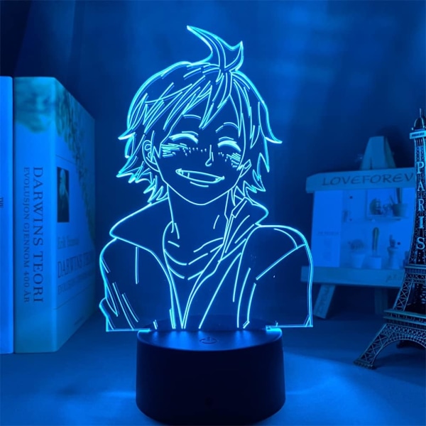 Anime Lys Cartoon Figur Tadashi Yamaguchi 3D Lampe Illusion Natlampe USB Drevet 16 Farveændringer LED Lys