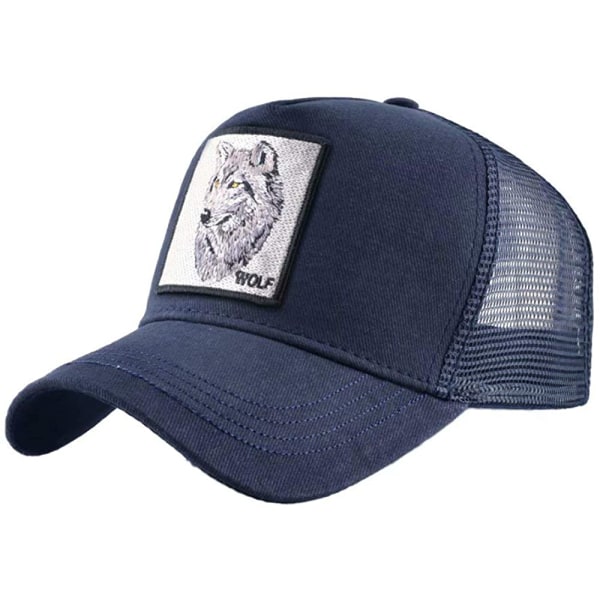 Unisex Animal Mesh Trucker Hat Snapback Brodeeratut Patch Baseball Caps, LT-BU