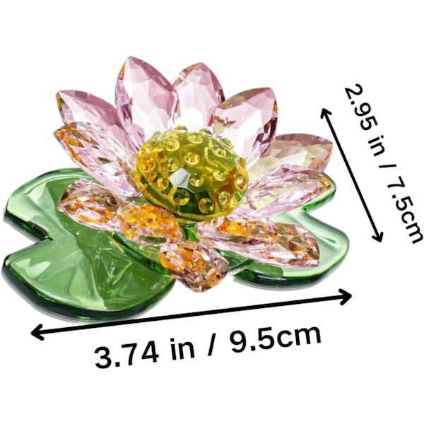 Krystall Lotus Figur Dekorasjon Vår Glass Dekorativ Lotus Blomst Samling Bord Midtpunkt (Rosa)