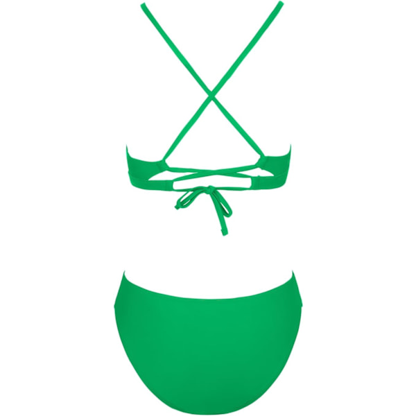 WJSMBikini Set för kvinnor Tvådelad baddräkt V-ringning Låg midja Korsrygg Självbindande Spaghettiband Lime Green M
