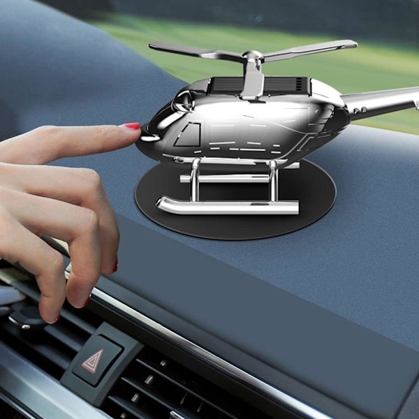 Luftfräschare, Kreativ Solcellsdriven Helikopterformad Automatisk Inredningsluftfräschare Dekorationer med Halkskyddande Matta för Bil och Hem Bilventil Diffusor Ornament