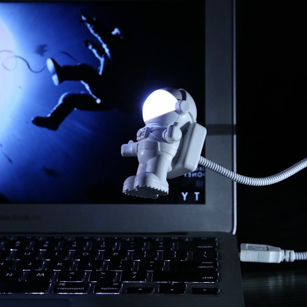 Kreativ rommann astronaut LED fleksibel USB-lys for bærbar PC bærbar PC