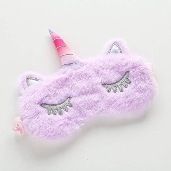 Söpö Kanin Unisilmänaamio Pehmoinen Silmälappu Matka Uninaamio Erittäin Pehmeä Hauska Silmäsuoja Lapsille Tytöille ja Aikuisille (Violetti Yksisarvinen)