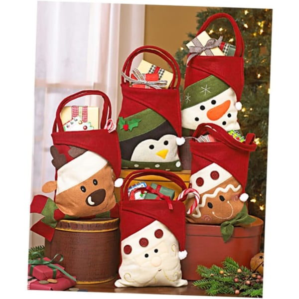 WJ julgodishållare julgodispåsar jul tygpåse julgodispåse julpåsar med handtag Godispåse till jul jul