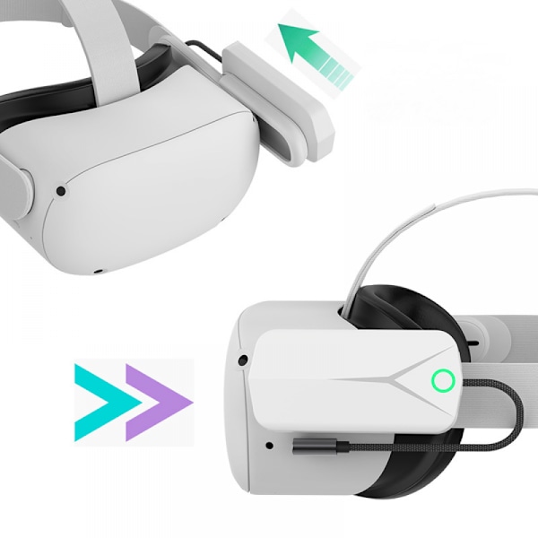 Destek Power Bank til Oculus/metaquest 2 tilbehør | Ultra bærbar batteripakke, kompatibel med Oculus Elite Strap