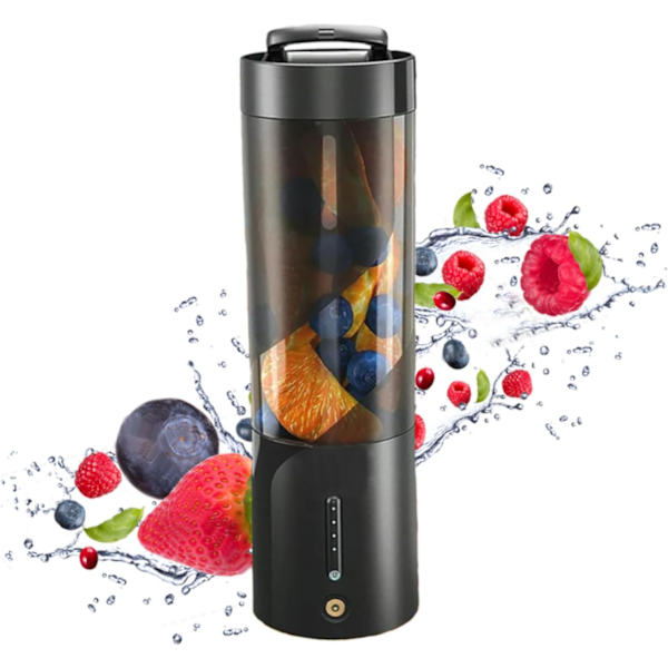 Personlig Blender til Shakes og Smoothies, 16 Oz Bærbar Blender med 6 Blade, USB Genopladelig Smoothie Blender til Hjem, Rejser og Kontor Black