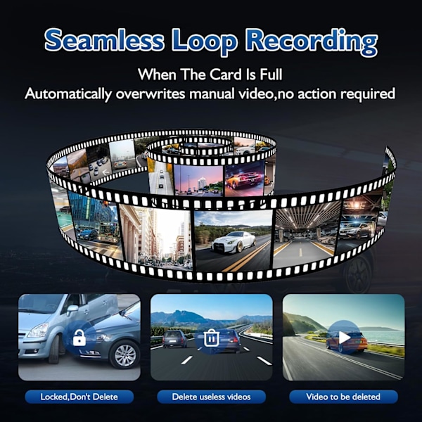 Dash Cam, 3-kanals Dash Cam, 4K+1080P Dash Cam foran og indvendig, Triple Dash Cam til bil, Dash-kamera med 32 GB-kort, 2160P Full UHD, G-sensor, 170°