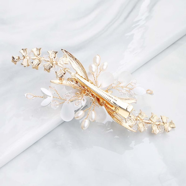 Bryllupshårtilbehør - Krystall Rhinestone Blomsterhodeplagg, Perle Hårklipp, Pins og Barretter for Kvinner og Jenter