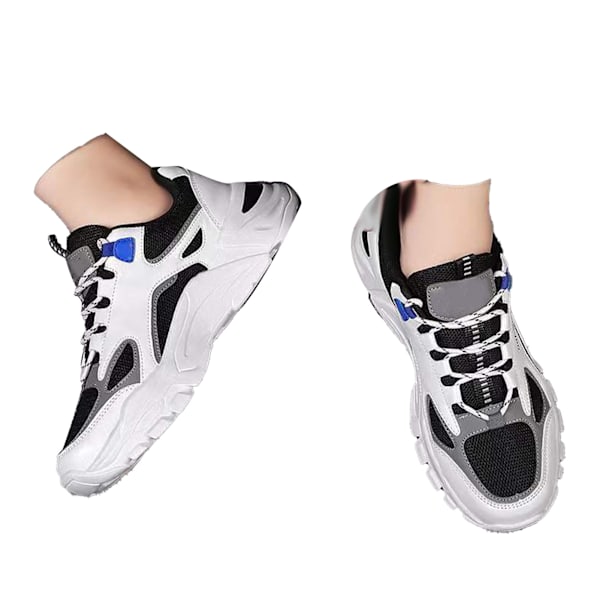 Herr Sneakers Låg Löparskor Vår Fashionabla Koreanska Trendiga Kontrastfärg Sneakers Black Blue 43