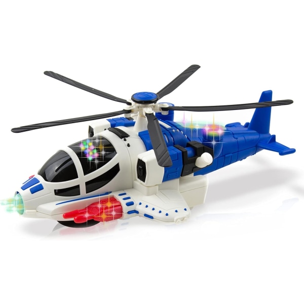 Bump and Go -helikopterilelut pojille ja tytöille, lentokonelelut, jotka on valmistettu kestävästä materiaalista, helikopterilelu valoilla, realistinen ääni, helikopterilelu