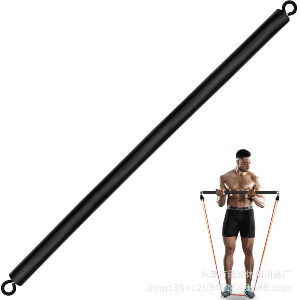 1 PC Yoga Pilates Stick Resistance Bar Bodybuilding Gym Tube Loop Elastic Exercise Bar (sort)