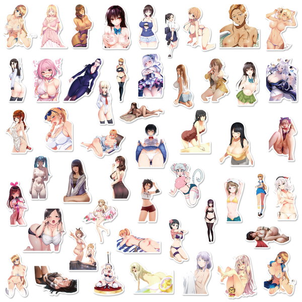 50 kpl Anime Sexy Bunny Girl -tarrat aikuisille, vedenpitävät söpöt tyttöjen tarrat kannettavalle tietokoneelle, phone case, iPad, teräväpiirtotarrat