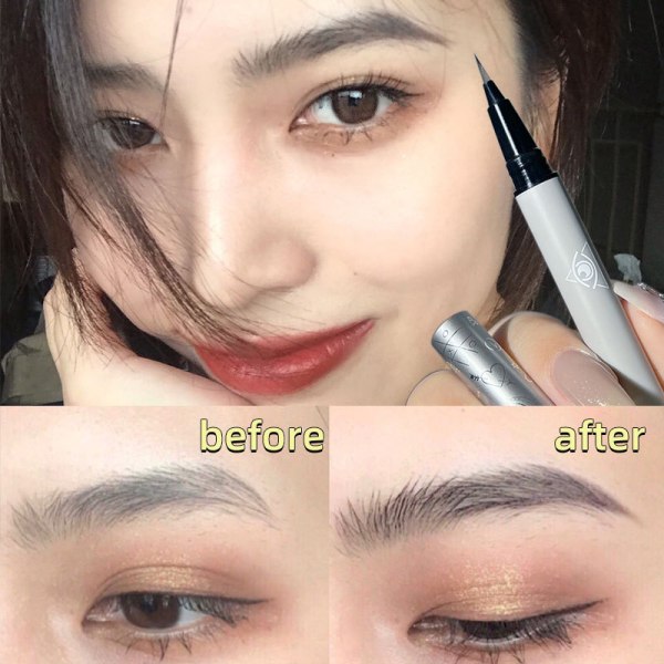 Ögonbrynspenna Liquid Brow Pencil - Eyebrow Pencil Draw Hair Like Stroke Brows, Natural Eye Brow Makeup, Gråbrun