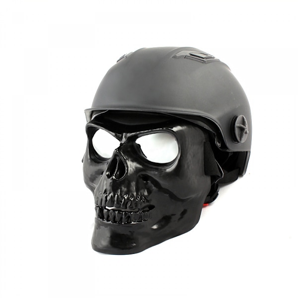Airsoft Maske, Full Face Masker Skull Skelet med Briller Stødresistent Hær Fans Fornødenheder Taktisk Maske til Halloween Paintball