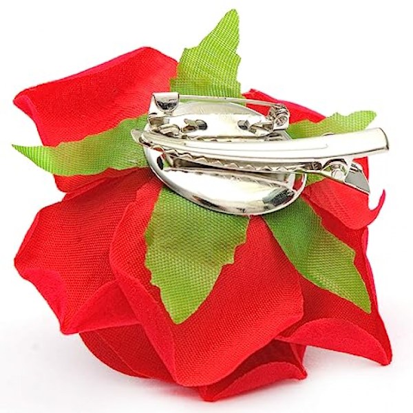 Rosenblomma hårklämmor Brud Blomster Hårtillbehör Dansare Pins Simulerad blomma hårklämma hårtillbehör (Röd 5PCS)