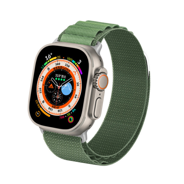 Alpine Loop-remme kompatibel med Apple Watch Ultra 49mm Nylon Sport-armbånd til mænd og kvinder, titanium G-hook-rem