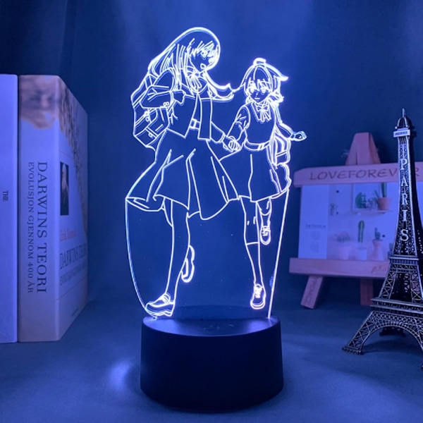 Koito Yuu Nanami Touko Anime Figur Dorm Manga 3D Neonlampa för Sovrum Sängbord Barnpresent 3D Illusion Nattlampa