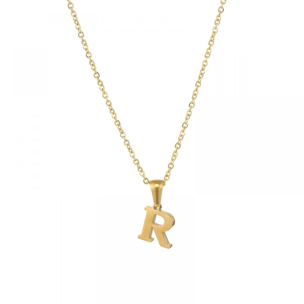 Women's initial necklace, 18K Gold Plated Name Necklace, Letter Pendant Chain 17.71"