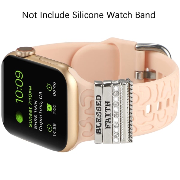 4 st/set klockarmbandsprydnader för Apple Watch Series rem dekorationer klockarmband dekorativ ring för Samsung Huawei