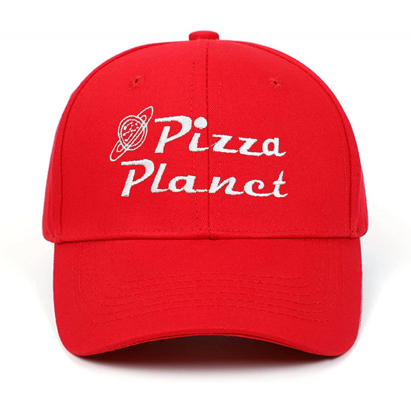 AVEKI Pizza Planet Hattu Lippalakki Cap Isähattu Säädettävä Puuvilla Aikuisten Urheiluhattu Unisex, Punainen-1