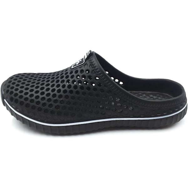 Unisex Hage Clogs Sko Tøfler Sandaler AM1702 Black 9.75inch 12 Women/10 Men